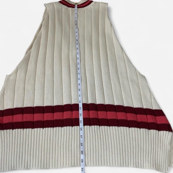Anthropologie Maeve Sweater Vest Top Mini Dress Stripe Preppy Tennis Academia - Picture 8 of 10